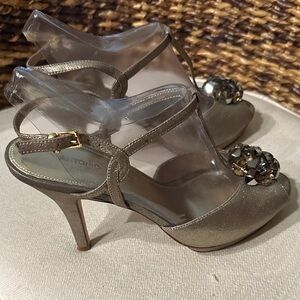 ANTONIO MELANI Metallic Heels with Embellishments